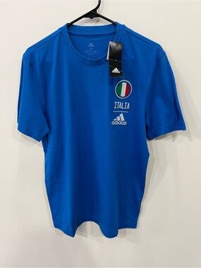 Adidas Italia Blue Graphic T-Shirt Men’s Medium NWT Soccer Football Tee
